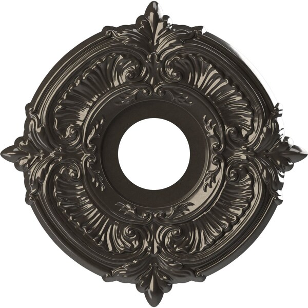 Ekena Millwork Attica PVC Ceiling Medallion (Fits Canopies up to 5"), Metallic Charcoal, 13"OD x 3 1/2"ID x 3/4"P CMP13ATCCH - main